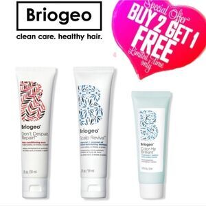 Briogeo Repair Mask, Exfoliating Shampoo & Color Treated Hair Primer Travel Set